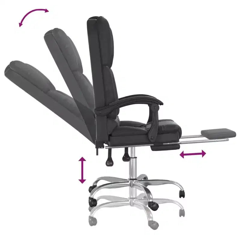 Massage Office Chair Black Faux Leather, Metal, Plywood Large