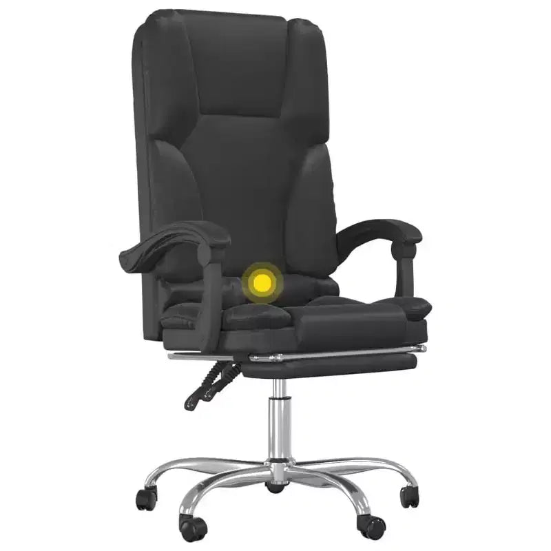 Massage Office Chair Black Faux Leather, Metal, Plywood Large
