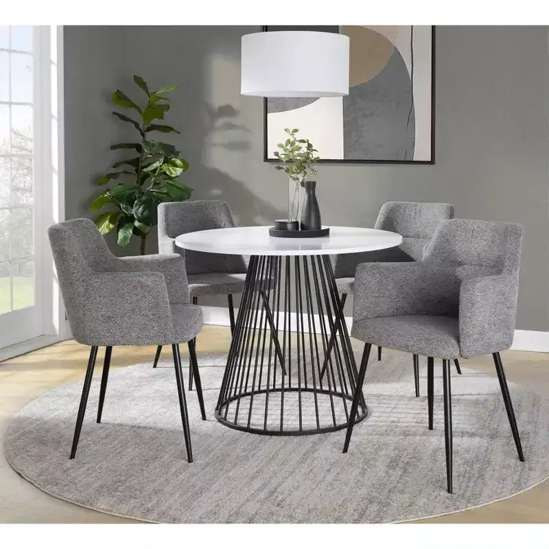 Dining Table Black Meal/White