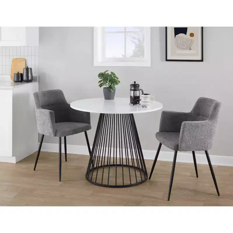 Dining Table Black Meal/White