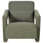 30.3W Wooden Upholstered Accent Chair Armchair with Sleek Right-Angle Armrests 4S