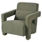 30.3W Wooden Upholstered Accent Chair Armchair with Sleek Right-Angle Armrests 4S