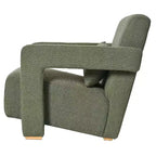 30.3W Wooden Upholstered Accent Chair Armchair with Sleek Right-Angle Armrests 4S