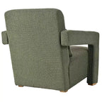 30.3W Wooden Upholstered Accent Chair Armchair with Sleek Right-Angle Armrests 4S