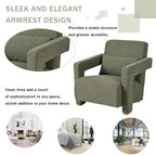 30.3W Wooden Upholstered Accent Chair Armchair with Sleek Right-Angle Armrests 4S