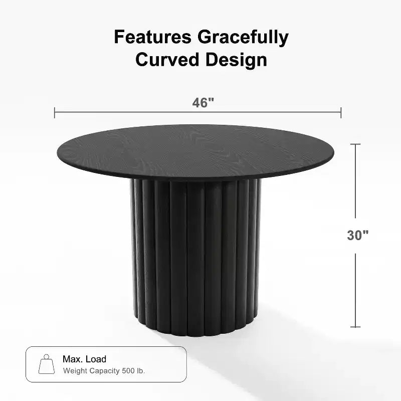 Modern Round Dining Table Wood Kitchen Table