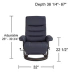 Midnight Blue Faux Leather Adjustable Swivel Recliner