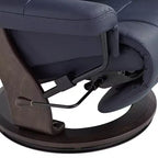 Midnight Blue Faux Leather Adjustable Swivel Recliner
