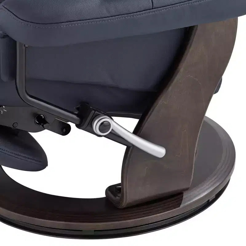 Midnight Blue Faux Leather Adjustable Swivel Recliner