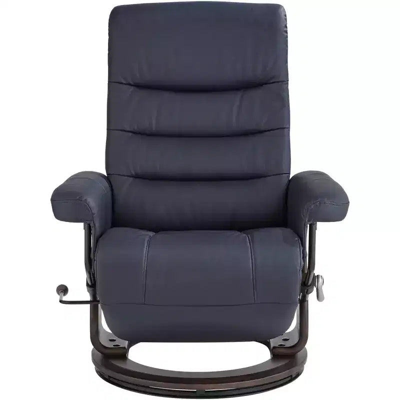 Midnight Blue Faux Leather Adjustable Swivel Recliner