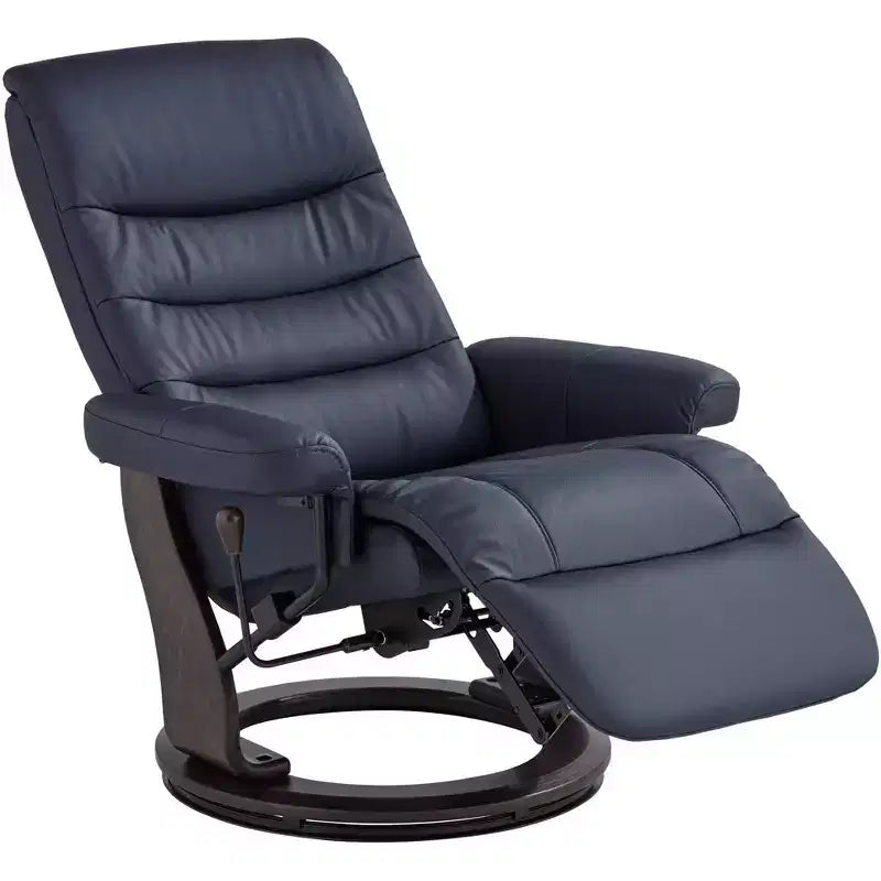 Midnight Blue Faux Leather Adjustable Swivel Recliner