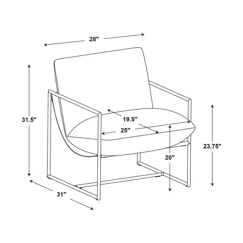 Metal Framed Sling Chair